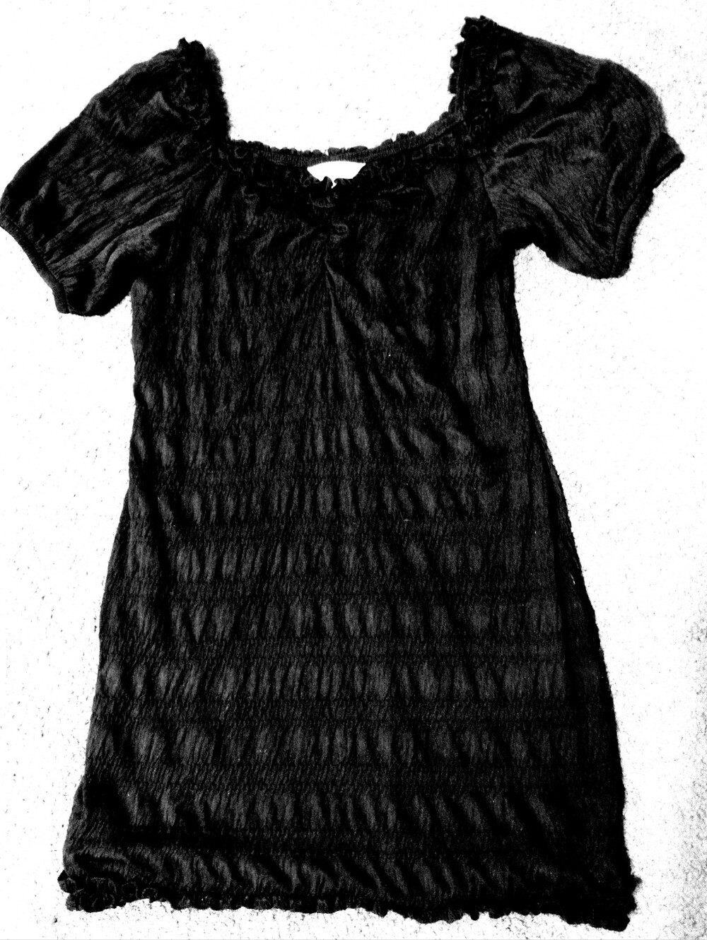 Speechless Classic Black Smocked Short Sleeve Women’s Midi Dress Sizn XL